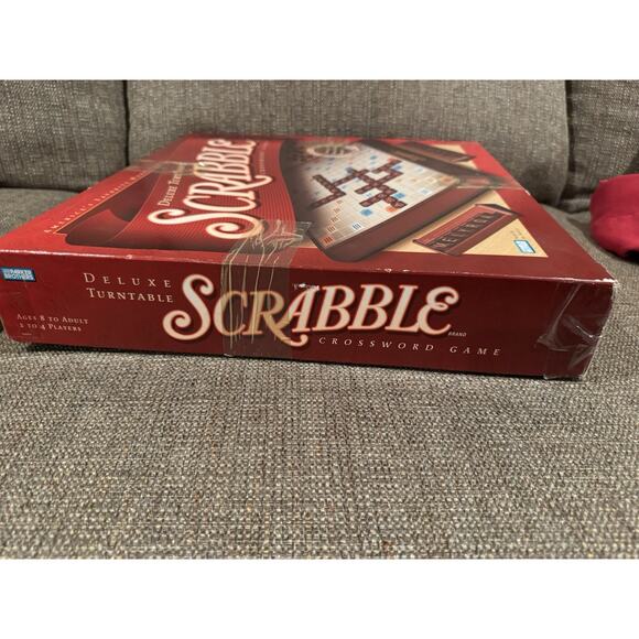 Vtg Scrabble Crossword Board Game Deluxe Edition Rotating Turntable 2001 Read - Picture 8 of 16